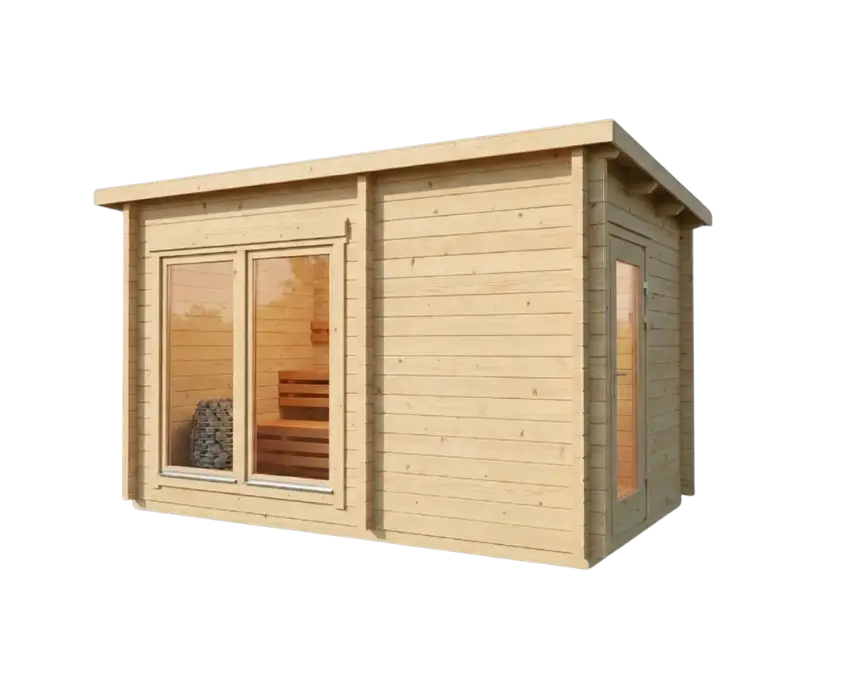 Garden Sauna Leon C front - Insel Saunas